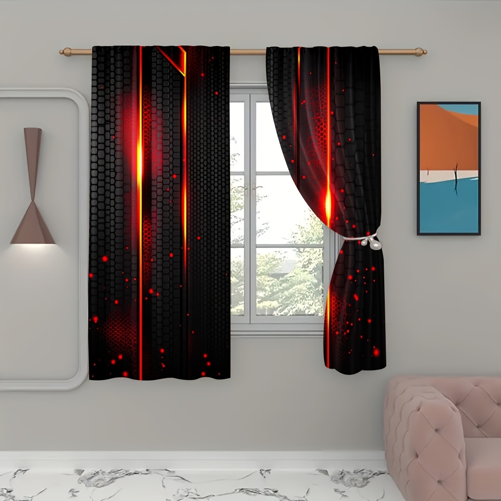 2 Cortinas de Lava Negras y Ro - Office And Tech reseña y precio