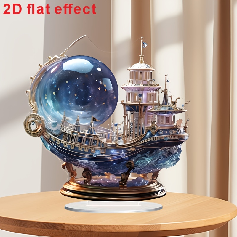 Figura de barco de cristal púr - Office Technologies reseña y precio