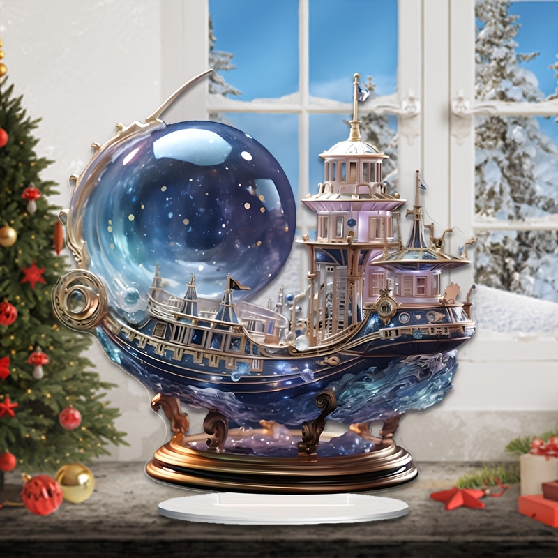 Figura de barco de cristal púr - Office Technologies reseña y precio