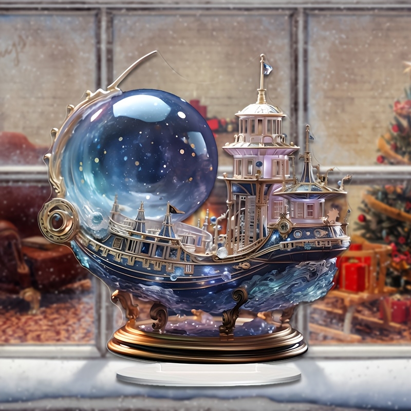 Figura de barco de cristal púr - Office Technologies reseña y precio