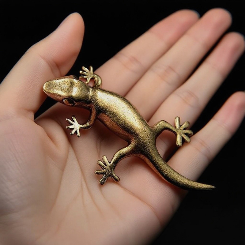 Figura de cobre macizo camaleó - Office Desk Tech Accessories reseña y precio