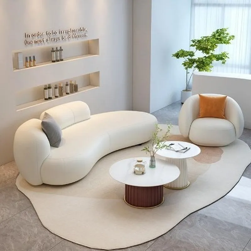 Sofá de Tela Blanca Estilo Nór - Tech Office Reception reseña y precio